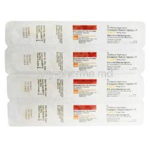 Cutenox Injection, Enoxaparin 40mg, 0.4 ml,  Gland Pharma Limited, Package information