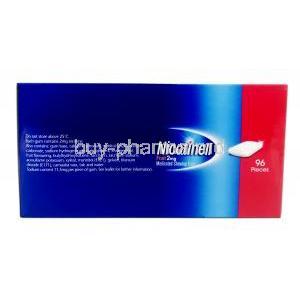 Nicotinell  medicated chewing gum, Nicotine polacrilin 2mg Fruits Flavor 96 Gums, GSK, Box information, Storage, Contents