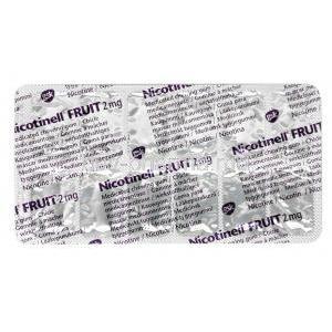 Nicotinell  medicated chewing gum, Nicotine polacrilin 2mg Fruits Flavor 96 Gums, GSK, Sheet information
