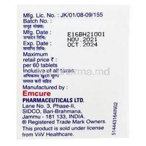 Axentri, Maraviroc 150mg, Emcure Pharmaceuticals Ltd, Box information, Mfg date, Exp date-2