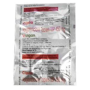 Valgan, Valganciclovir 450mg, Cipla Limited, Sheet information(New package 2022)