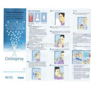 Ciclospray, Generic  Omnaris, Ciclesonide, Nasal Spray information sheet 1