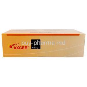 Axcer, Ticagrelor 60mg,Sun Pharmaceutical Industries, Box side view