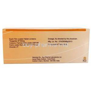 Axcer, Ticagrelor 60mg,Sun Pharmaceutical Industries, Box information, Dosage, Manufacturer