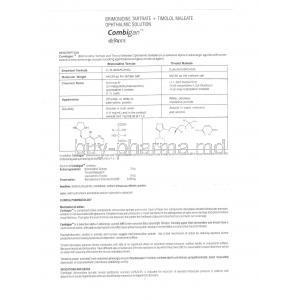 Combigan, Brimonidine Tartrate/ Timolol Maleate Information Sheet 1