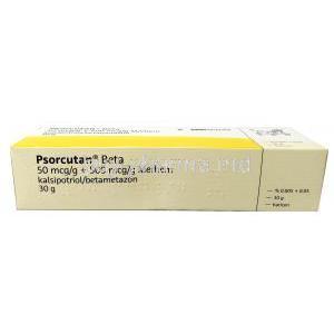 Psorcutan Beta Ointment, Calcipotriol 0.05mg/g/ Betamethasone 0.5mg/g, 30g, Intendis, Box information, contents
