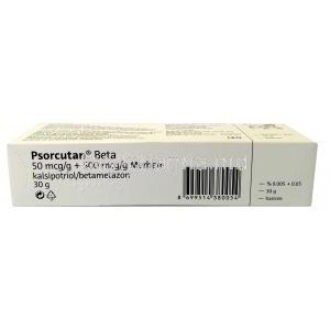 Psorcutan Beta Ointment, Calcipotriol 0.05mg/g/ Betamethasone 0.5mg/g, 30g, Intendis, Box information-2