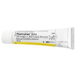 Psorcutan Beta Ointment, Calcipotriol 0.05mg/g/ Betamethasone 0.5mg/g, 30g, Intendis, Tube informartion, Dosage