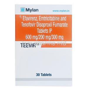 Teevir, Emtricitabine/ Tenofovir Disoproxil Fumarate/ Efavirenz