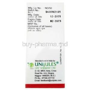 Unifol Injection, Folic Acid 15 mcg/ Cyanocobalamin 500 mcg, 10 ml, Sanofi India, Box information, Mfg date, Exp date