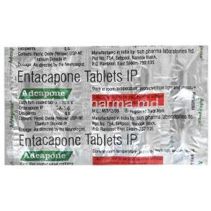 Adacapone, Entacapone 200mg, Sun Pharma, Sheet information, Caution