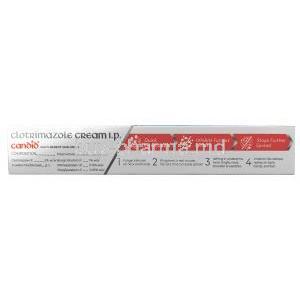 Candid Multi-Benefit Skin Cream, Clotrimazole 1%, 30g, Glenmark Pharma, Box information, composition