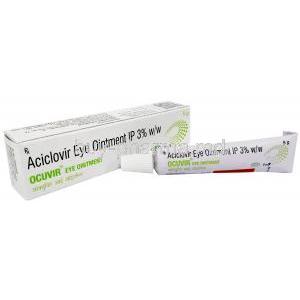 Ocuvir Eye Ointment, Acyclovir 3%, Eye Ointment 5g, FDC Ltd, Box, Tube