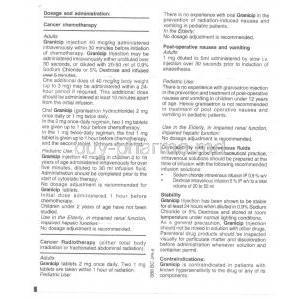 Granicip, Generic  Kytril, Granisetron Injection information sheet 1