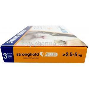 Stronghold Plus, Selamectin 30mg, Sarolaner 5mg 0.5ml x 3 Pipettes for Medium Cats (2.5-5kg), Zoetis Australia, Box side view-1
