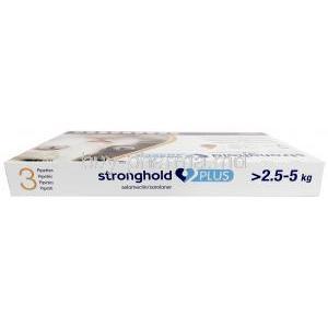 Stronghold Plus, Selamectin 30mg, Sarolaner 5mg 0.5ml x 3 Pipettes for Medium Cats (2.5-5kg), Zoetis Australia, Box top view