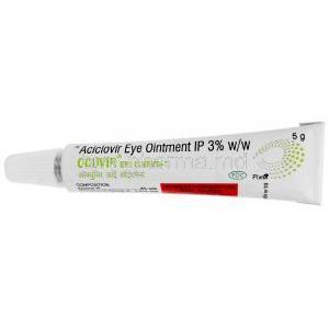 Ocuvir Eye Ointment, Acyclovir 3%, Eye Ointment 5g, FDC Ltd,  Tube front view