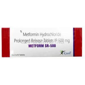 Metform SR 500,Metfurmin 500mg,Knoll, Box front view