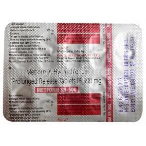 Metform SR 500,Metfurmin 500mg,Knoll, Blisterpack information