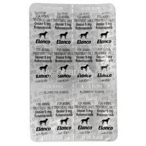 Onsior for Dogs, Robenacoxib 5mg, Elanco Australia Pty Ltd, Blisterpack information