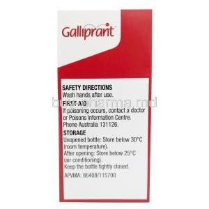 Galliprant, Grapiprant 60mg, 30tabs per bottle, Elanco, Box information, Storage