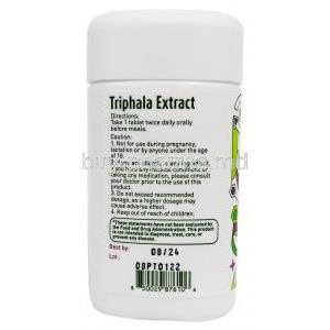 Triphala Extract, 750mg, 60tabs,Gurusolve Naturals Inc. Bottle information, Exp date