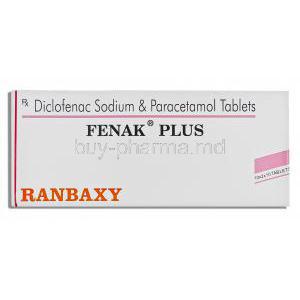 Fenak Plus, Generic Dynapar, Diclofenac Sodium,  Paracetamol 50 Mg/ 500 Mg Tablets (Ranbaxy) Front