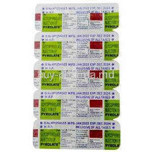 Pyrolate Injection, Glycopyrrolate 0.2mg, Injection vial 1ml, Neon Laboratories, 5 vials Package information