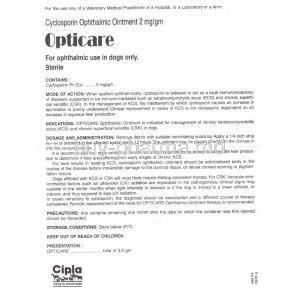 Opticare, Generic  Optimmune, Cyclosporine Information Sheet 1
