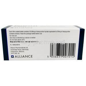 Periostat, Doxycycline 20mg, 56tablets, Alliance Pharmaceuticals Ltd, Box information, Storage, Manufacturer