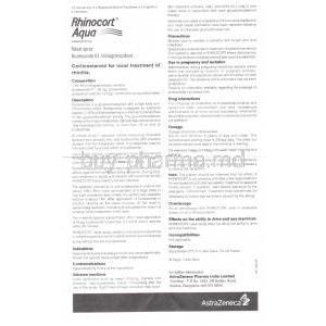 Rhinocort Aqua, Budesonide Information Sheet 1