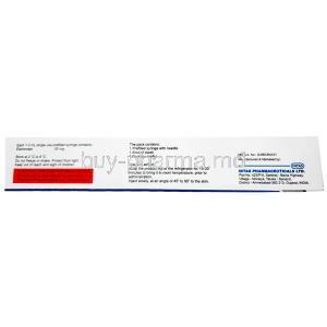 Intacept Injection, Etanercept 50 mg per ml, Injection 1ml, Intas Pharmaceuticals,Box information