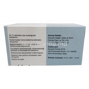 Trileptal, Oxcarbazepine 600mg, Novartis, Box information, storage