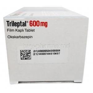 Trileptal, Oxcarbazepine 600mg, Novartis, Box side view