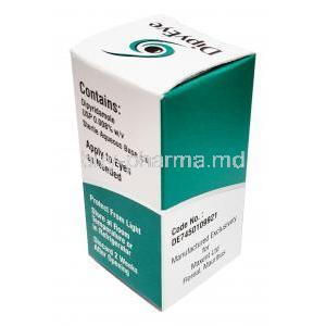 Dipyeye, Dipyridamole 0.008percent wv, Eye Drops 5ml, Maxent, Box information