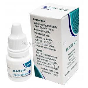 Naltrex Low Oral drops, Naltrexone 0.5mg, Oral drops 5ml, Maxent, Box information, bottle