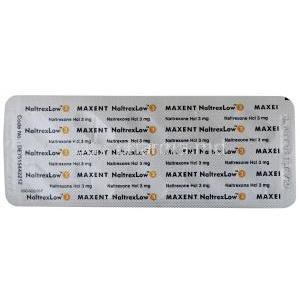 NaltrexLow 3, Naltrexone Hcl 3mg, Capsule, Maxent, Blisterpack information