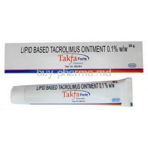 Takfa Forte Ointment, Tacrolimus　0.1%ww, Ointment 20g, Intas Pharmaceuticals, Box, Tube