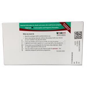 Epilim Chrono, Valproic acid 133.2mg , Sodium valproate 58mg, Sanofi, Box information, Batch no, Exp date