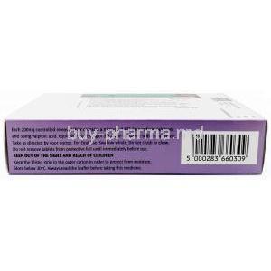 Epilim Chrono, Valproic acid 133.2mg , Sodium valproate 58mg, Sanofi, Box information, ingredient, storage