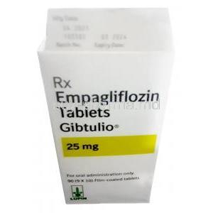 Gibtulio, Empagliflozin 25mg, Lupin, Box top view