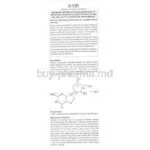 X-VIR, Generic  Baraclude, Entecavir Information Sheet 1