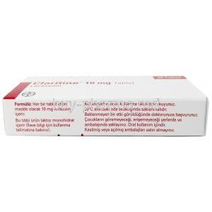 Claritine, Loratadine 10mg, 20tabs, Bayer, Box information