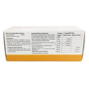 Ataxin Chewable, Enrofloxacin 50mg, SAVA Healthcare Limited, Box information, Dosage, Storage, Warning