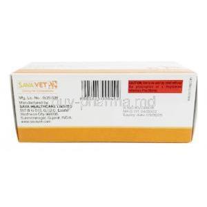 Ataxin Chewable, Enrofloxacin 50mg, SAVA Healthcare Limited, Box information, Manufacturer, Caution, Exp date
