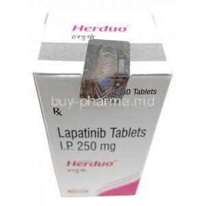 Herduo, Lapatinib 250 mg, Natco Pharma Ltd, Box top view