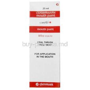 Candid Mouth Paint, Clotrimazole 1%w/v, Mouth Paint 25ml, Glenmark, Box front view-2