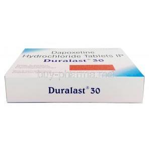 Duralast, Dapoxetine 30mg, Sun Pharma, Box bottom view