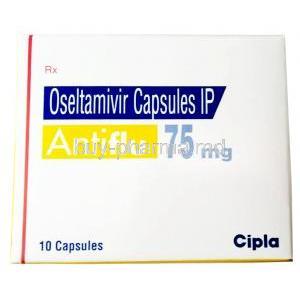 Antiflu, Oseltamivir phosphate 75mg, Box front view