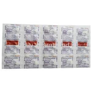 Decdan, Dexamethasone 0.5mg, 5 Sheets X 10tabs, Wockhardt Ltd, Sheet front view